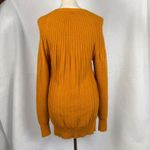 Ribbed Knit Sweater Dress Ochre Mustard Size Small Alpaca Blend Casual Cozy Orange Photo 2
