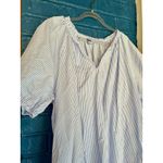 Old Navy  Blue White‎ Striped Blouse Top V Neck Short Sleeve Flowy Womens Photo 1