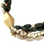 NOS Vintage 1950's SOPHIA ORIGINALS Gray/Ivory Layered Beaded Statement Necklace Gray Photo 2