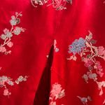 Vintage 90s All That Jazz Red Floral Brocade Cheongsam Maxi Dress Elegant Asian Photo 8