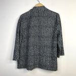 Chico's Lightweight Crinkle Open Jacket Blazer Black White Herringbone 2 L 12 Photo 5