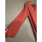 Joan Vass  Knit Oversized Comfort Cozy V Neck Sweater Salmon Modal Blends M Photo 2