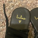 Lulus Womens New  Taylen Black Suede Leather Flat Lace Up Sandals Photo 3