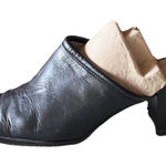 Vintage Y2K El Cuco Black Leather Mules EU 39 – Goth Grunge Biker Witchy Retro Size 8.5 Photo 0