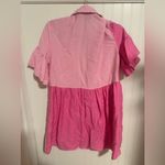 SheIn Womens Pink Ruffle Smock Colorblock Dress Photo 2