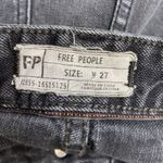 Free People  Black Button Fly Jeans Buckle Back Fray High Rise Shorts Women Sz 27 Photo 2