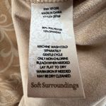 Soft Surroundings Tunic Top Womens S Tan Faux Suede Floral Roll Tab Boho Chic Photo 12