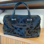 Coach Taylor OP Art Satchel Handbag Double Handle Black Purse Photo 1