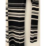St. John  Collection Graphic Stripe 100% Wool Long Sleeve Maxi Dress Black Beige S Photo 12
