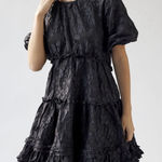 Sister Jane‎ Urban Outfitters Nora Jacquard Floral Mini Dress Size 6 (Medium) Black Photo 0