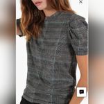 Pam & Gela Glen Plaid Puff Sleeve Cotton Top Size Small Photo 2