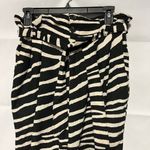 Forever 21 Womens Paperbag Ankle Pants 8 Zebra Print Linen Blend Boho Chic Beach Photo 1