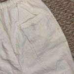 Free People rare cream linen boho embroidered pull on ankle pants Photo 7
