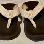 EUC OluKai Ohana Water Friendly Flip Flop Sandals, Java/Off White, Sz 7 Brown Photo 0