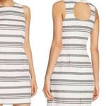 Cupcakes and Cashmere Sheath Dress 10 Ivory Navy Striped Sleeveless Back Cut Out Photo 0