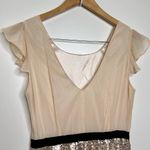 Forever 21 Gold Sequin Dress Size Large Light Beige Cream Color Feminine Flirty Photo 6