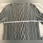 Elegant Cable Knit Turtleneck Sweater in Light Green 100% Cashmere Photo 8