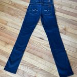 7 For All Mankind Kimmie Seven Premium Denim Legging skinny Dark Wash Distressed Relaxed raw slim Photo 5