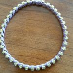 Suede wrapped crystal bangles Pink Photo 1