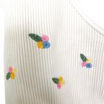ZARA White Floral Embroidered V Neck Crop Top Fitted Tank Top Medium Photo 3