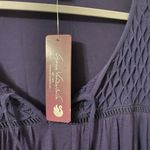 Gloria Vanderbilt New NWT  Purple V-Neck Tassel Blouse Oversized Size‎ Medium Photo 3