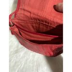 Vintage Red Leather Crossbody Bag Small Purse Flap Vertical Pleated Design Photo 4