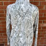 ZARA  Top Size S Long sleeved Khaki Green Cream Marble Print Mock/turtle Neck  Photo 4