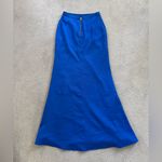 La Femme High Waisted Maxi Skirt with Side Slit Size 4 Royal Blue PROM Photo 6