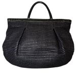 Furla 👜 Black Woven Leather Shoulder Handbag Tote Bag Elegant OS 👜 Photo 0
