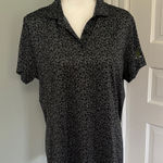 FootJoy  Women’s Black Gray Patterned Polo Shirt Golf Sport Size Large Photo 0