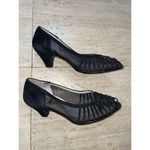 Tiffany Italy Beaded Mesh Pumps US 5.5 Japan 21.5 E Black‎ Velvet Black Photo 4