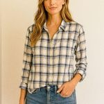 CP Shades  Button Up Long Sleeve Blouse Size XS Color Blue White Photo 0