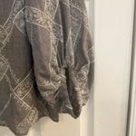Ivy Jane Top Size M/L Gray Embroidered Peasant Blouse Boho Balloon Sleeve Mature Photo 3