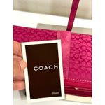Coach NWT  Zip Up Continental Canvas and Suede Wallet Pink Photo 5