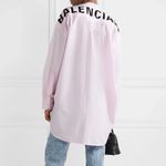 Balenciaga New Swing Logo Button Down Striped Shirt Size XS Photo 1