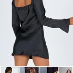 Princess Polly  Black Star Power Silk Mini Dress Size 4 Photo 2