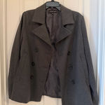 Ambiance Charcoal Pea Coat for Women Gray Size M Photo 0
