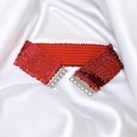 Chic Style Red Sequined Elastic Waist Belt for Women Elegant‎ One Size Photo 6