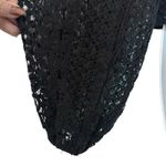 EXPRESS  Black Vegan Leather Lace Long Bishop Sleeve Peplum Top Blouse size XS Photo 7