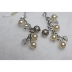 Source Unknown Elegant Alluring Party Faux Pearl Silver Tone Beaded Dangle Bridal Hook Earrings Photo 1