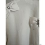 Anthropologie English Factory White Bow Sweater NEW Photo 1