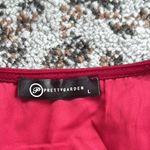 Pretty Garden Tie Front Ruffle Dress Maroon Large Photo 3