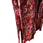 Xhilaration Boho Floral Print Rayon Kimono with Tassels in Red XS/S Photo 7