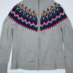 Chaps Denim Fair Isle Full Zip Mock Neck Sweater Women's Small Gray Multicolor Size undefined Photo 0