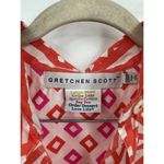 Gretchen Scott  Geometric Mini‎ Shirt Dress Women XXS Orange White Artsy Retro Photo 2