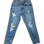 PacSun  Women's Medium Wash Blue Mid Rise Cropped Distressed Denim Jeans Size 25 Photo 0