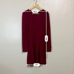 RDI  Women’s Long Sleeve Ruffle Bottom Dress Maroon Size Small NWT Photo 7