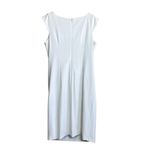 Joseph Ribkoff Dress Womens 14 White Sheath Grommet Neck Ruched Elegant Evening Photo 3