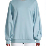 Ted Baker Women’s Powder Blue Oversized Puff Sleeve Sweatshirt Size 8 (3) Photo 0
