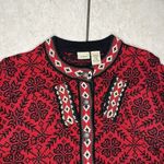 LL Bean Cardigan Sweater Nordic Fair‎ Isle sweater snowflakes winter Size M Photo 1